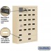 Salsbury Cell Phone Storage Locker - with Front Access Panel - 7 Door High Unit (8 Inch Deep Compartments) - 20 A Doors (19 usable) and 4 B Doors - Sandstone - Surface Mounted - Resettable Combination Locks